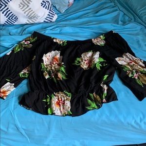 Off the shoulder floral top!
